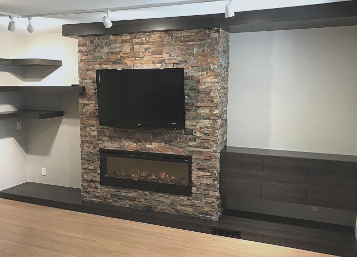 tv and fireplace unit